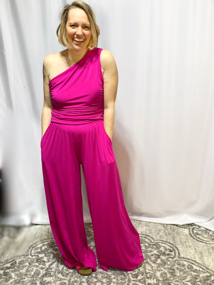 Never Uncomfortable One Shoulder Jumpsuit