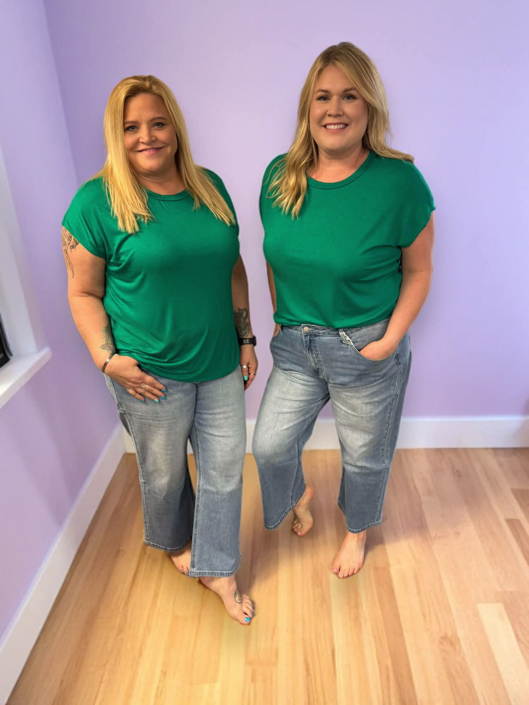 Rubies + Honey | High-Rise Medium Wash Non-Distressed Cropped Wide Leg Jeans