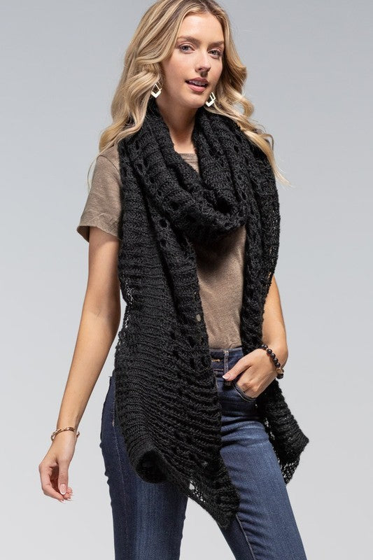 Open Knit Long Scarf