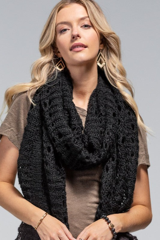 Open Knit Long Scarf