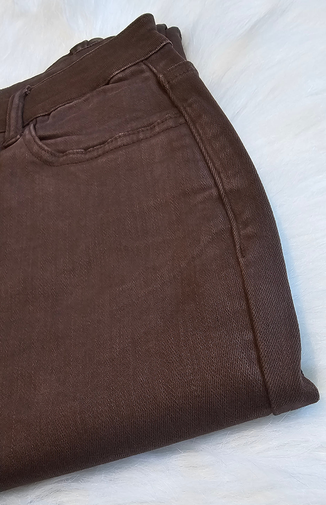 Rubies & Honey | Mocha Garment-Dyed Cropped Wide Leg Jeans