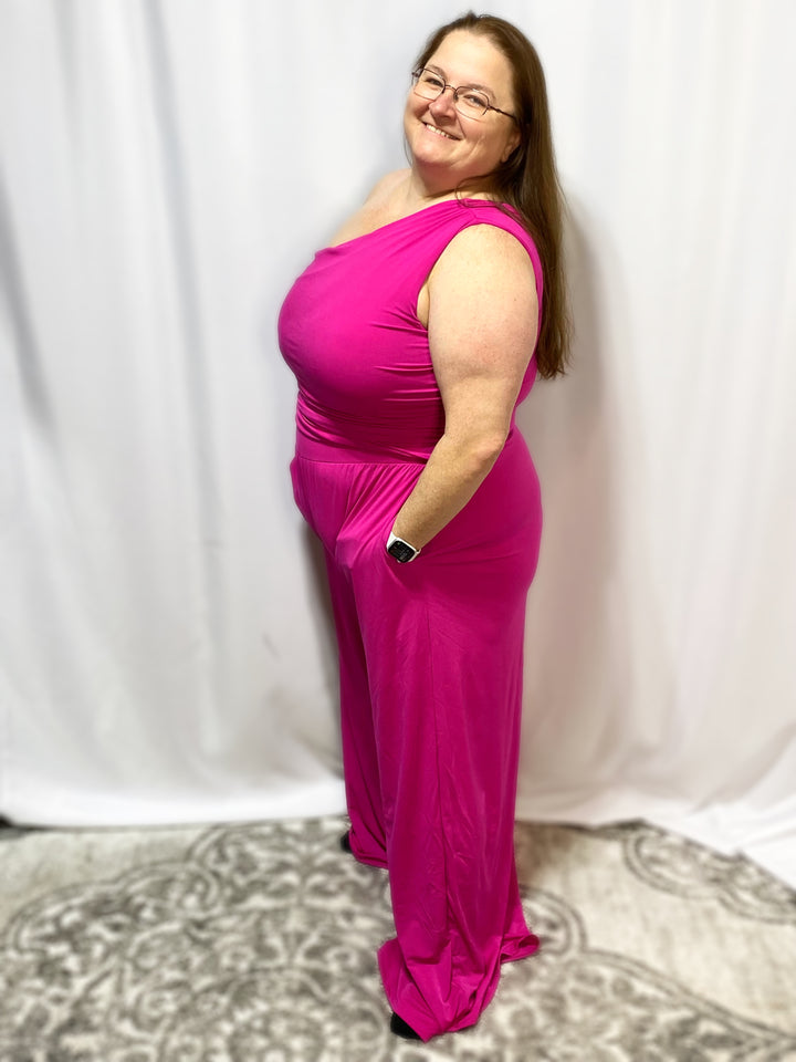 Never Uncomfortable One Shoulder Jumpsuit