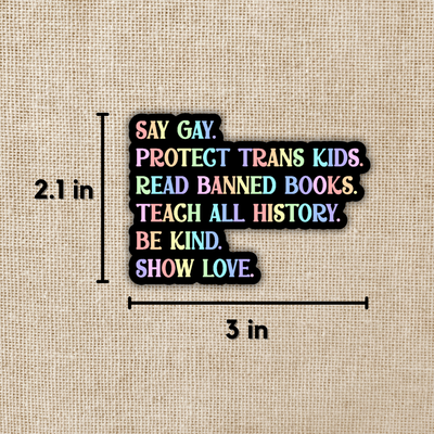 Say Gay Values Sticker