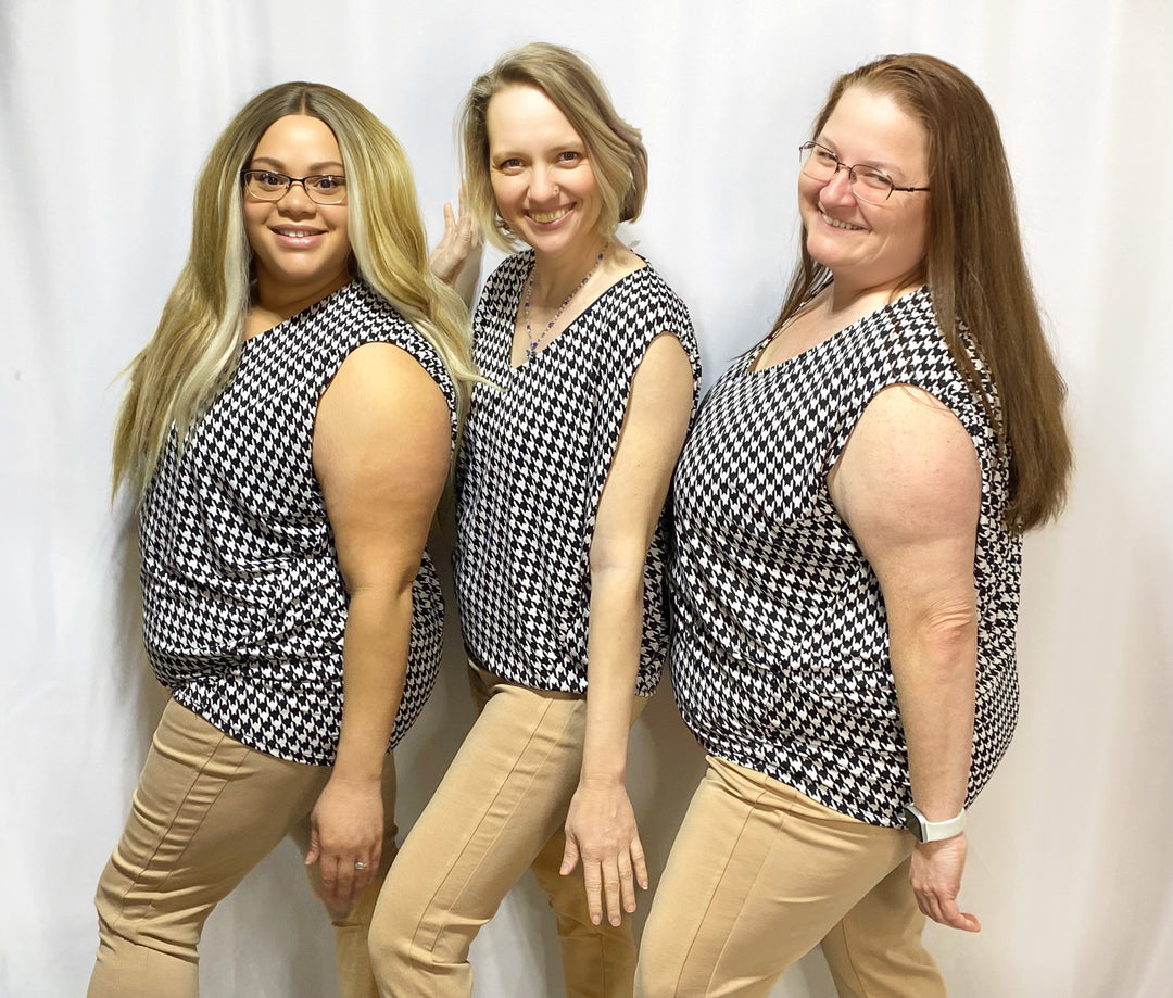 Bringing Attention Houndstooth Sleeveless Top