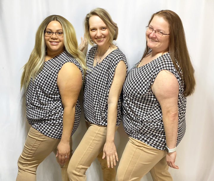 Bringing Attention Houndstooth Sleeveless Top