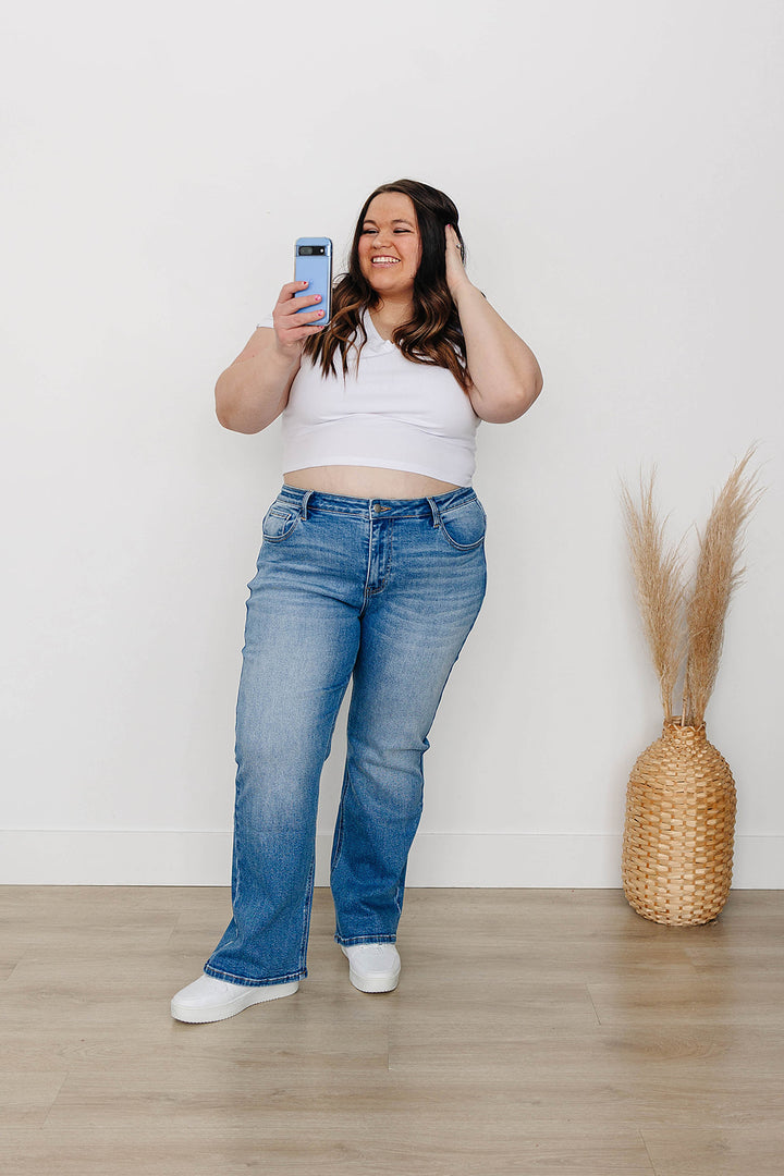 Rubies + Honey | Mid-Rise Non-Distressed Bootcut Jeans