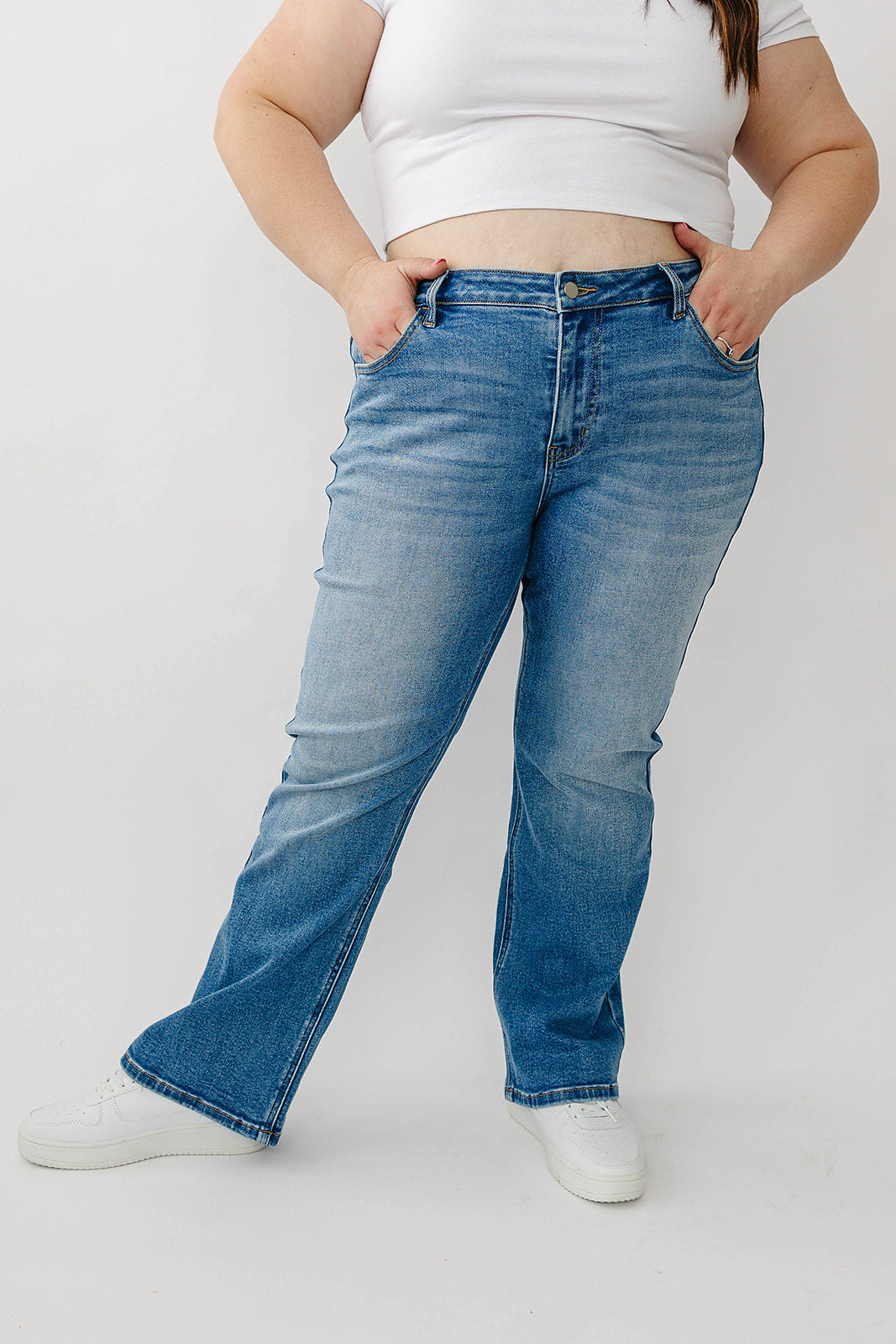 Rubies + Honey | Mid-Rise Non-Distressed Bootcut Jeans