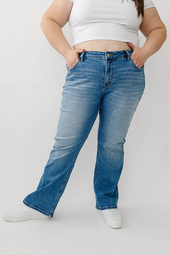 Rubies + Honey | Mid-Rise Non-Distressed Bootcut Jeans