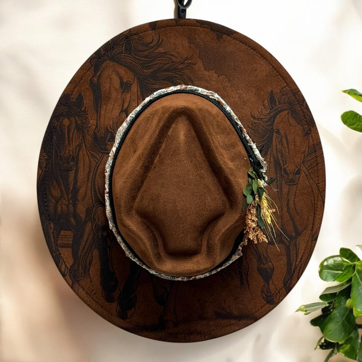 Running Wild Wide Brim Vegan Suede Hat