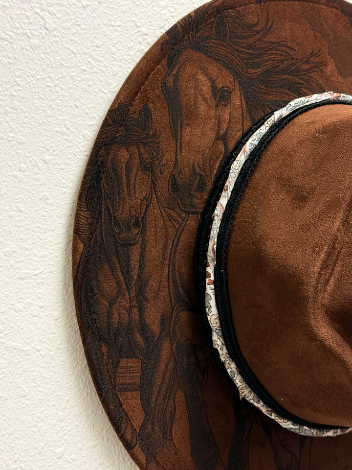 Running Wild Wide Brim Vegan Suede Hat