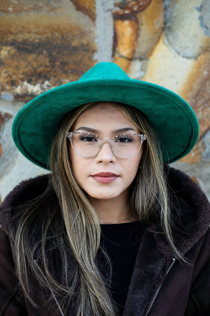 Death Blooms Vegan Suede Wide Brim Hat