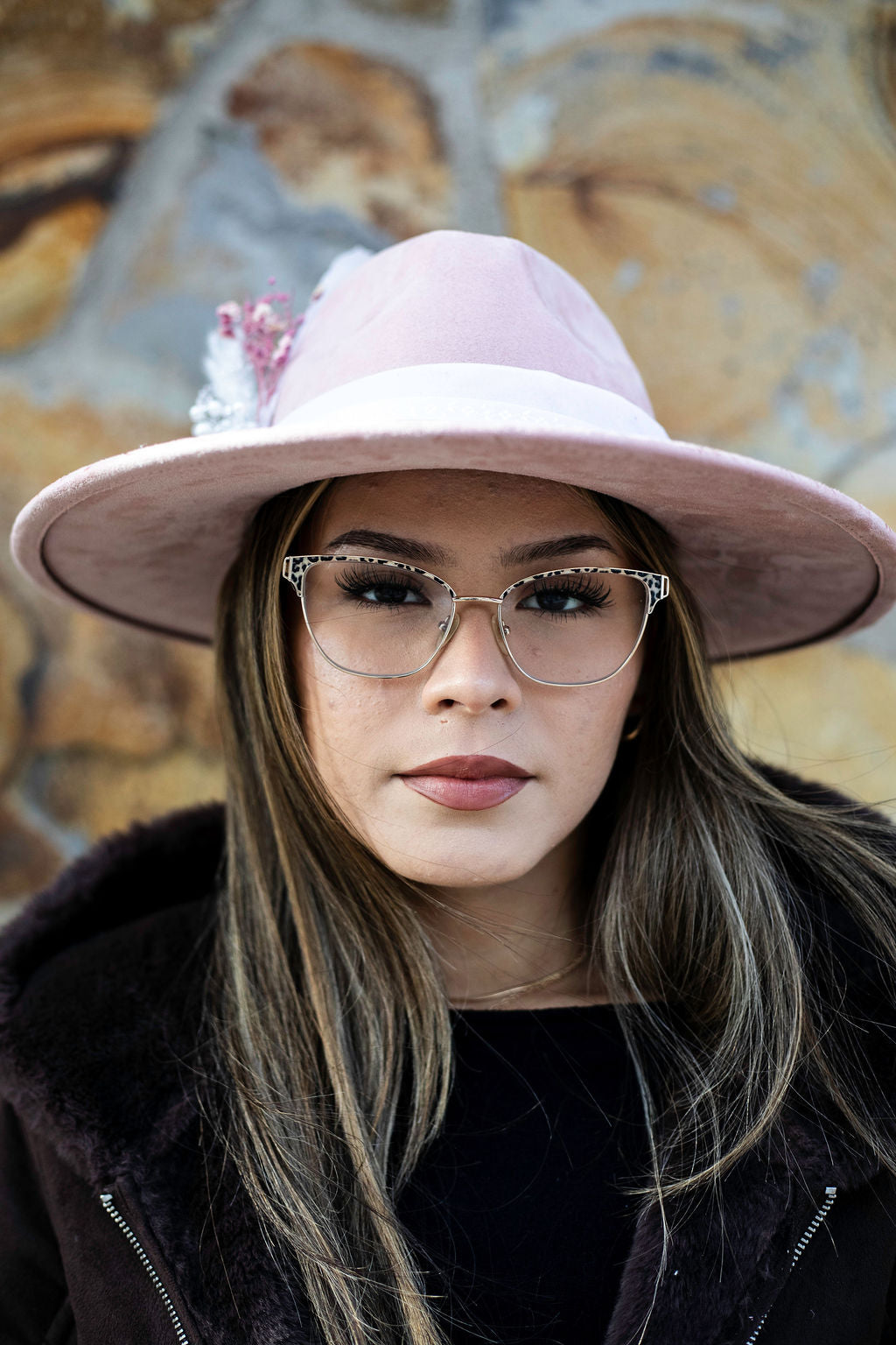 Ethereal Angel Wide Brim Vegan Suede Hat