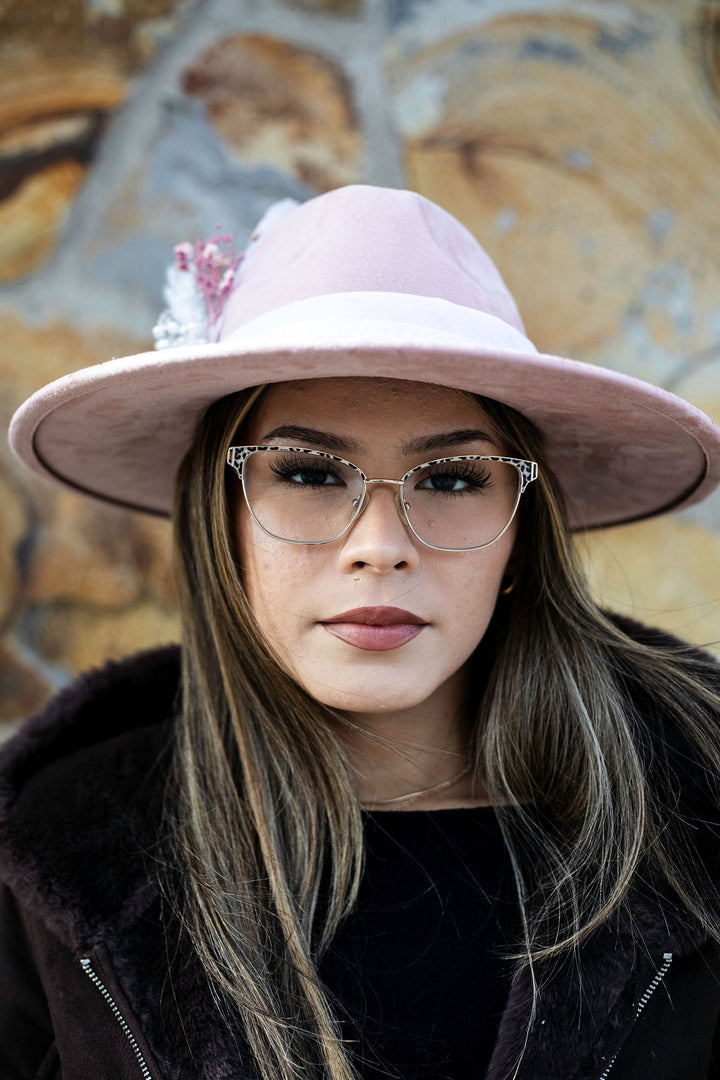 Ethereal Angel Wide Brim Vegan Suede Hat