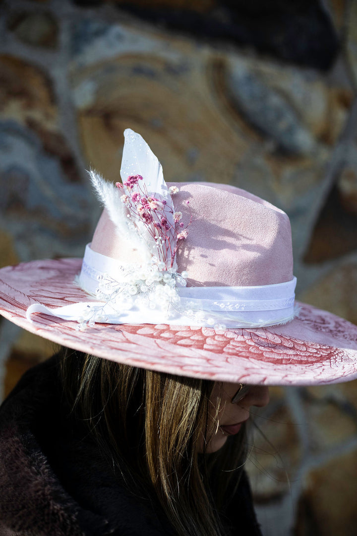 Ethereal Angel Wide Brim Vegan Suede Hat