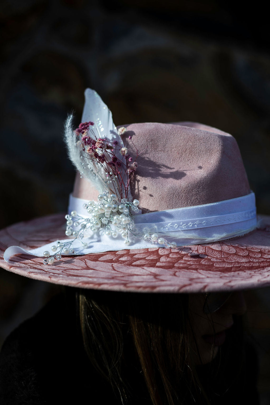 Ethereal Angel Wide Brim Vegan Suede Hat