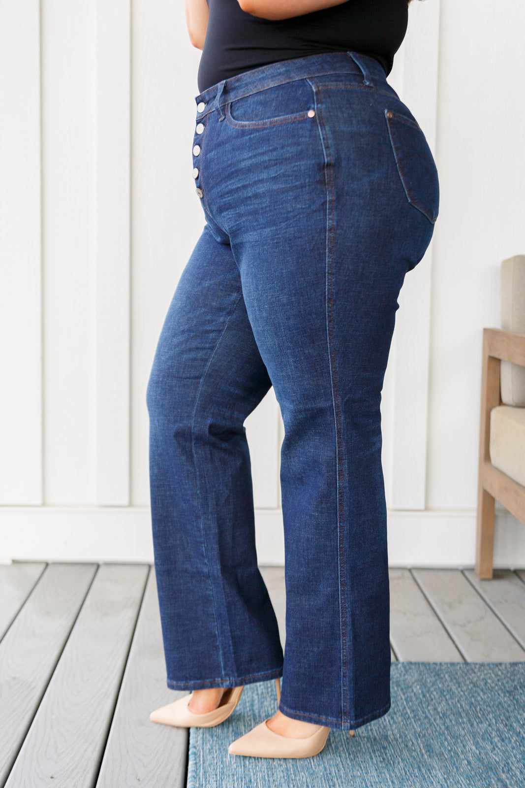 Judy Blue | Arlo High Rise Button-Fly Straight Jeans