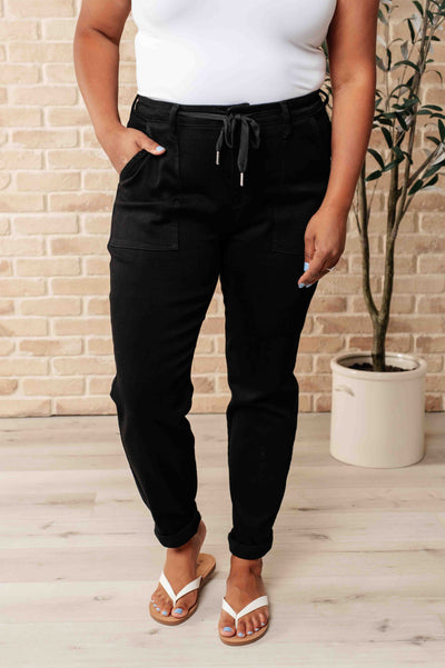 Judy Blue | Carmen Double Cuff Joggers in Black