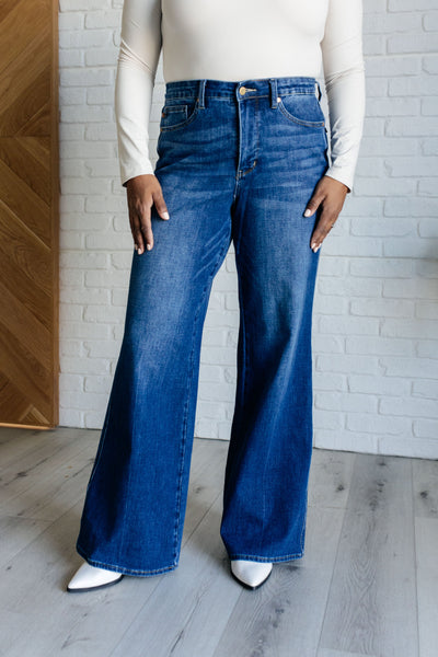 Judy Blue | Eliza High Rise Control Top Retro Wide Leg Jeans