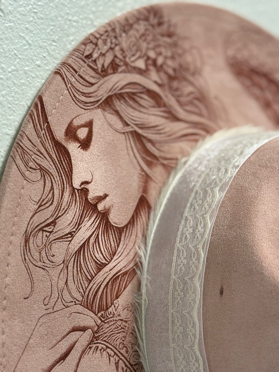 Ethereal Angel Wide Brim Vegan Suede Hat