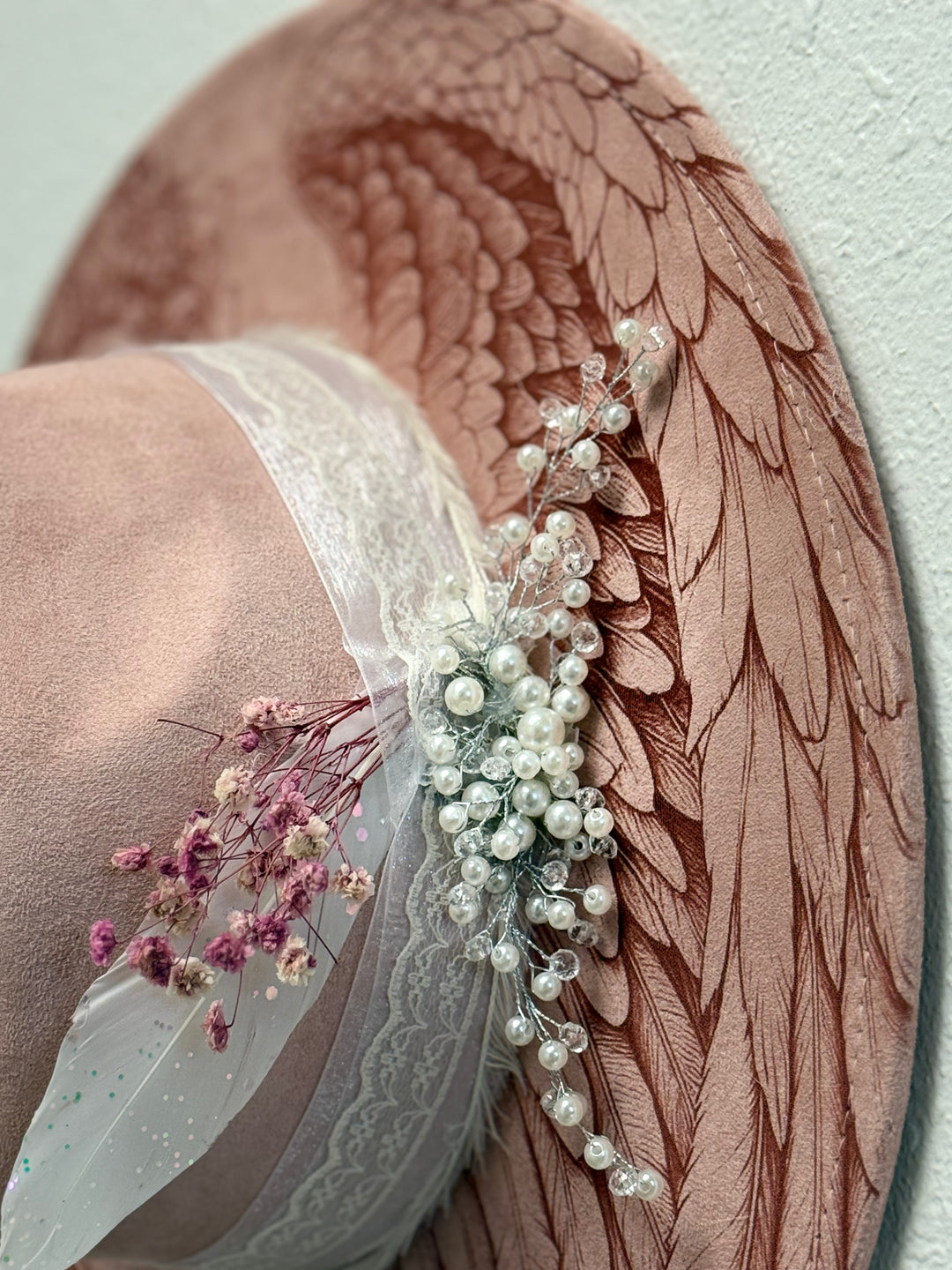 Ethereal Angel Wide Brim Vegan Suede Hat