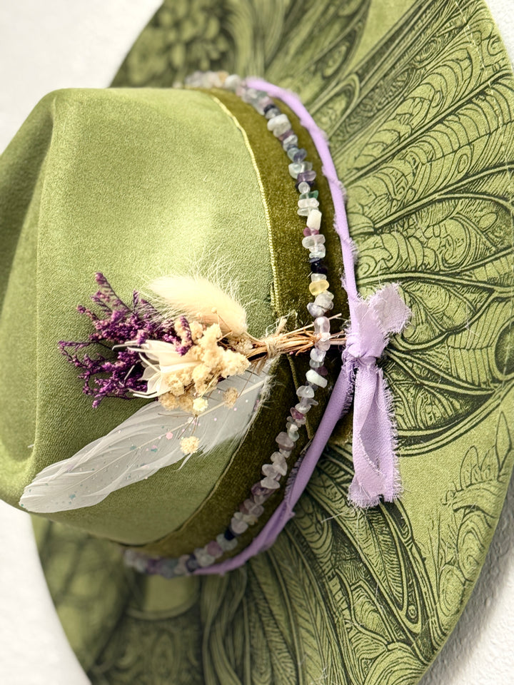 Faerie Fern Wide Brim Vegan Suede Hat