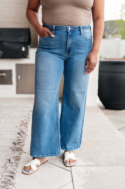 Judy Blue | Hayes High Rise Wide Leg Crop Jeans