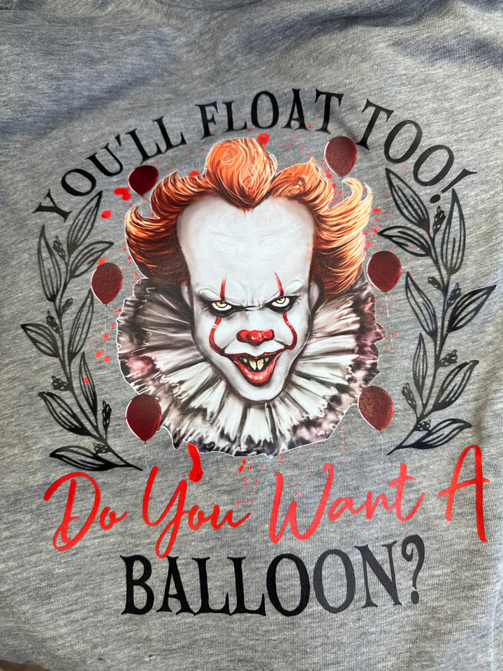 Little Red Balloon  Long Sleeve Crewneck Graphic Tee