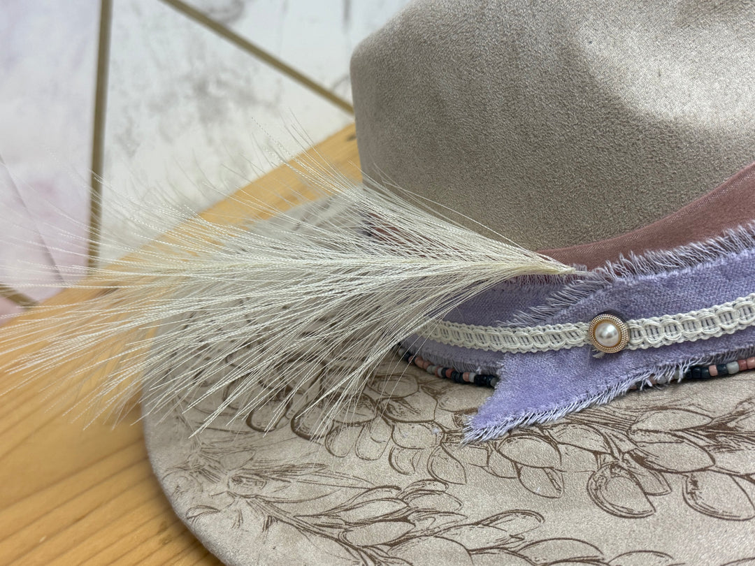Lady Foxglove Wide Brim Vegan Suede Hat