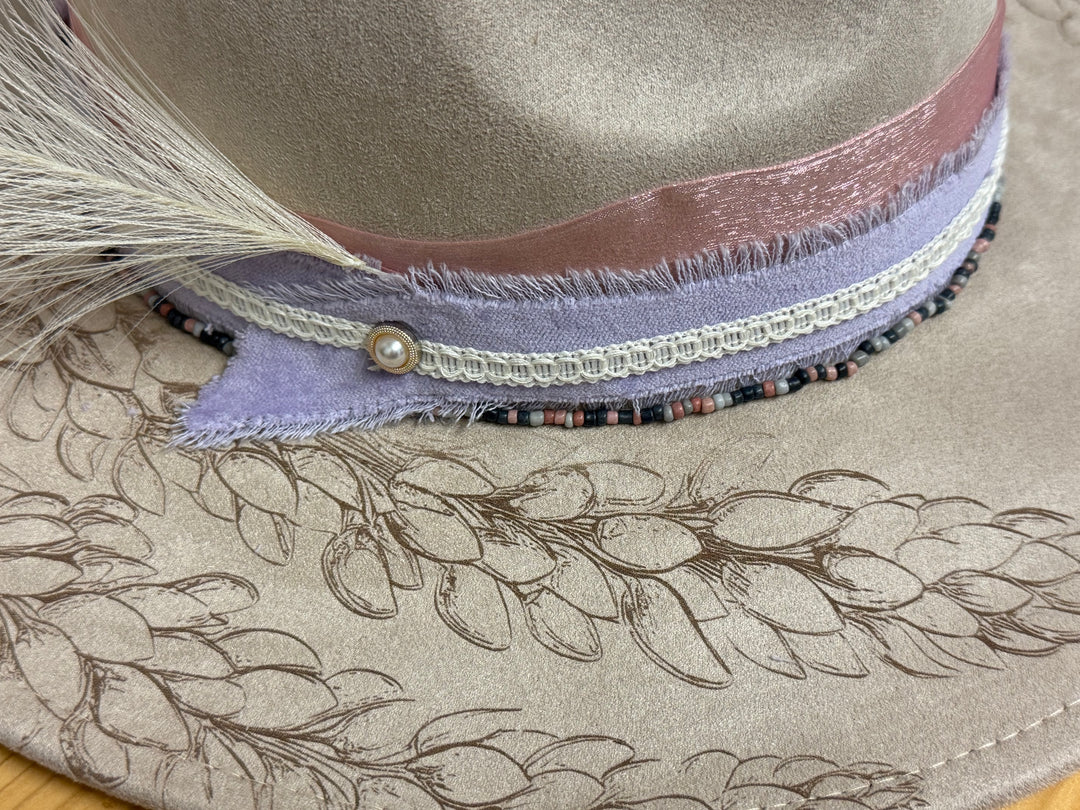 Lady Foxglove Wide Brim Vegan Suede Hat