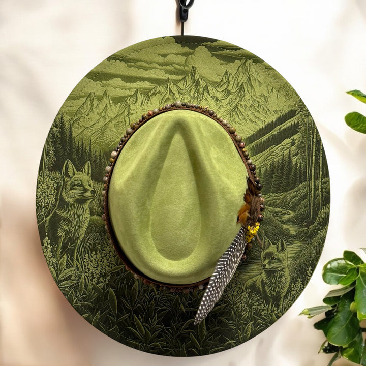 Forest Sentinels Wide Brim Vegan Suede Hat