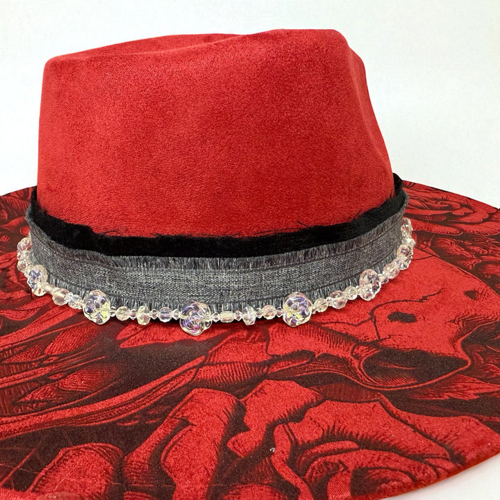 The Crimson Death Wide Brim Vegan Suede Hat