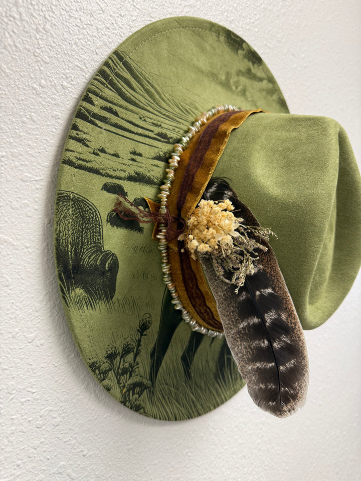 Where the Buffalo Roam Wide Brim Vegan Suede Hat