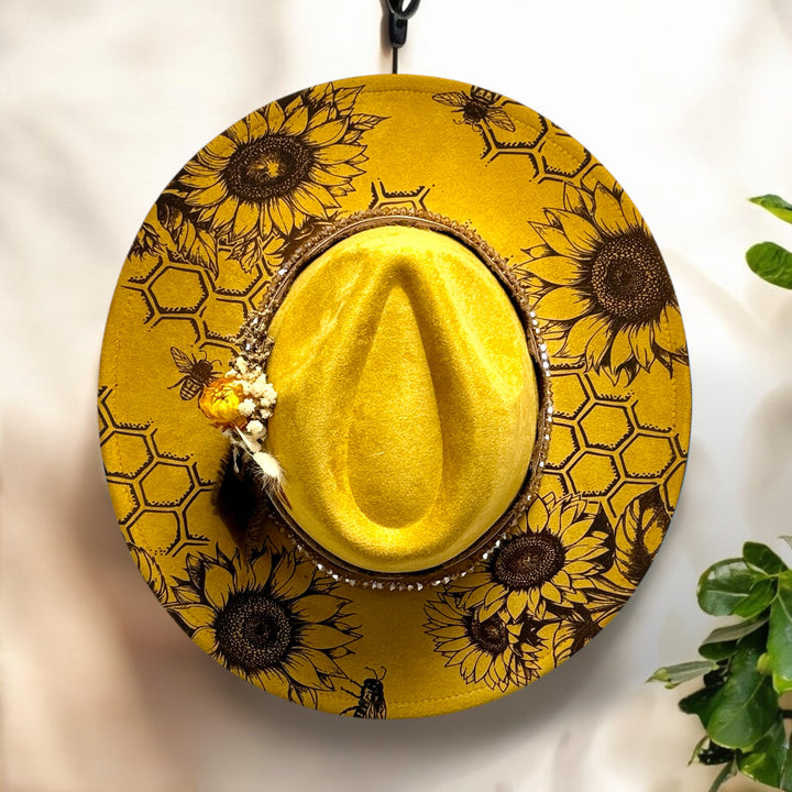 The Pollinators Wide Brim Vegan Suede Hat