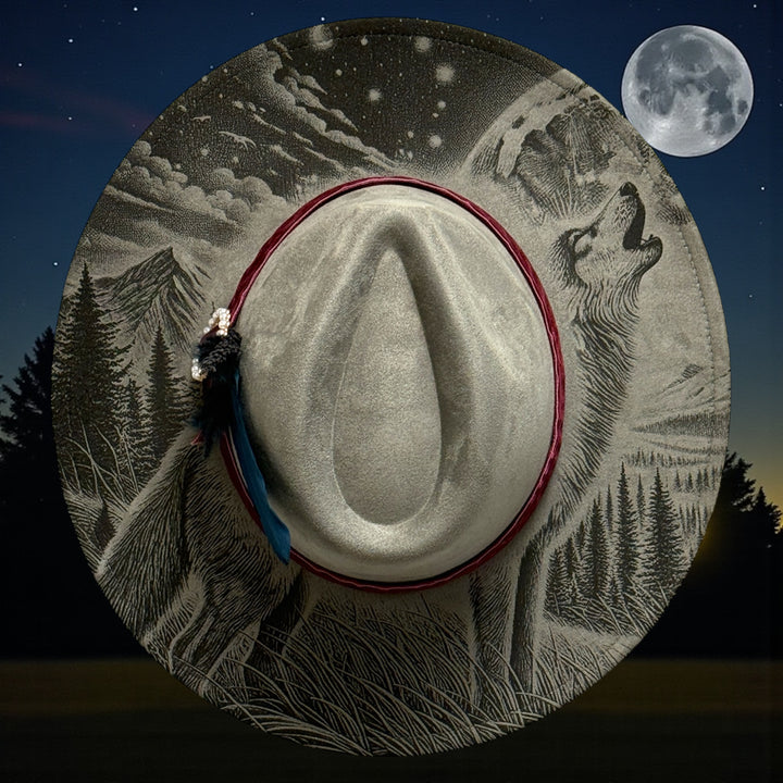 Howl of the Wild Vegan Suede Wide Brim Hat