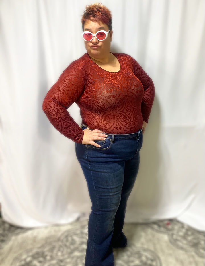 Velvet Vixen Long Sleeve Bodysuit