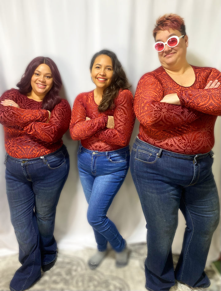 Velvet Vixen Long Sleeve Bodysuit