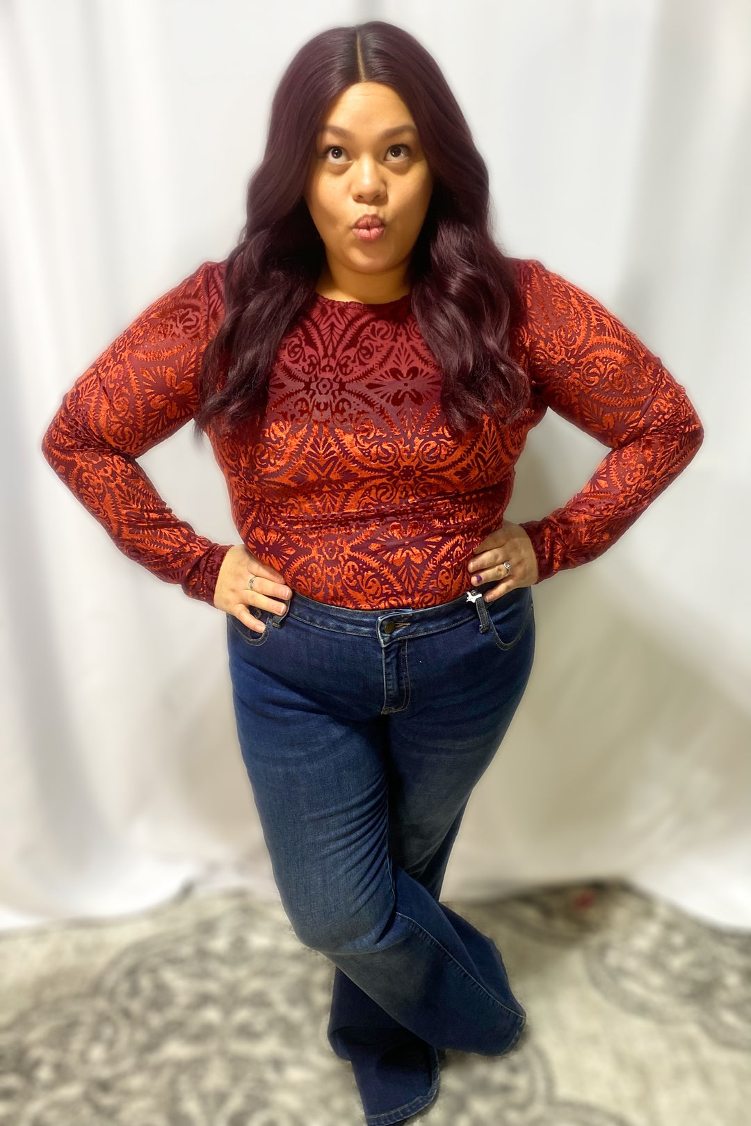 Velvet Vixen Long Sleeve Bodysuit