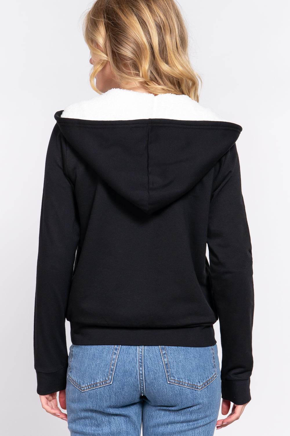Faux Fur Zip Up Hoodie