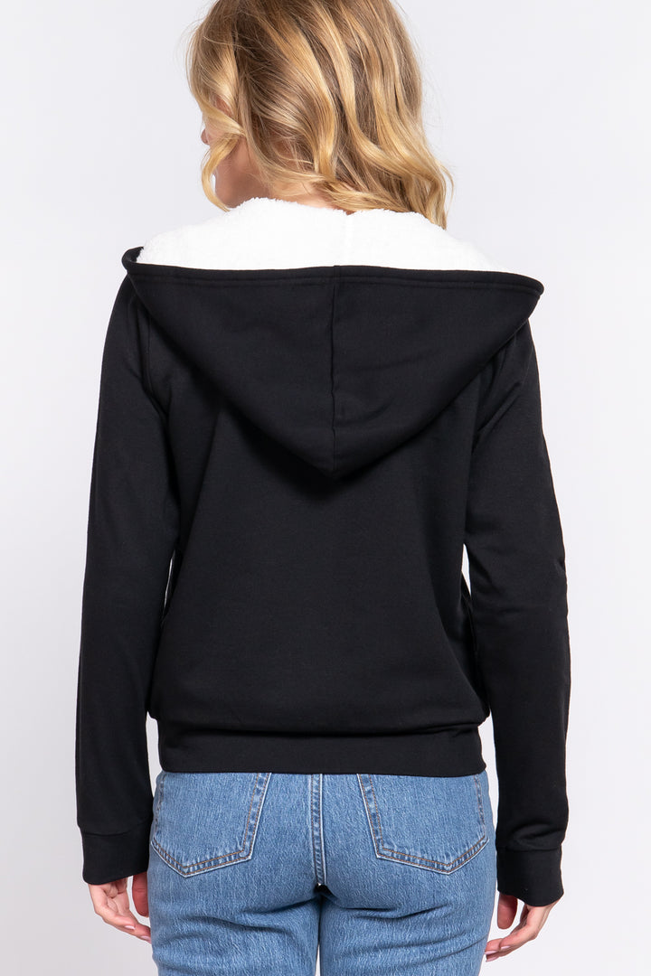 Faux Fur Zip Up Hoodie