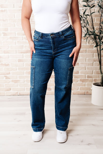 Judy Blue | Leila High Rise Cargo Straight Jeans