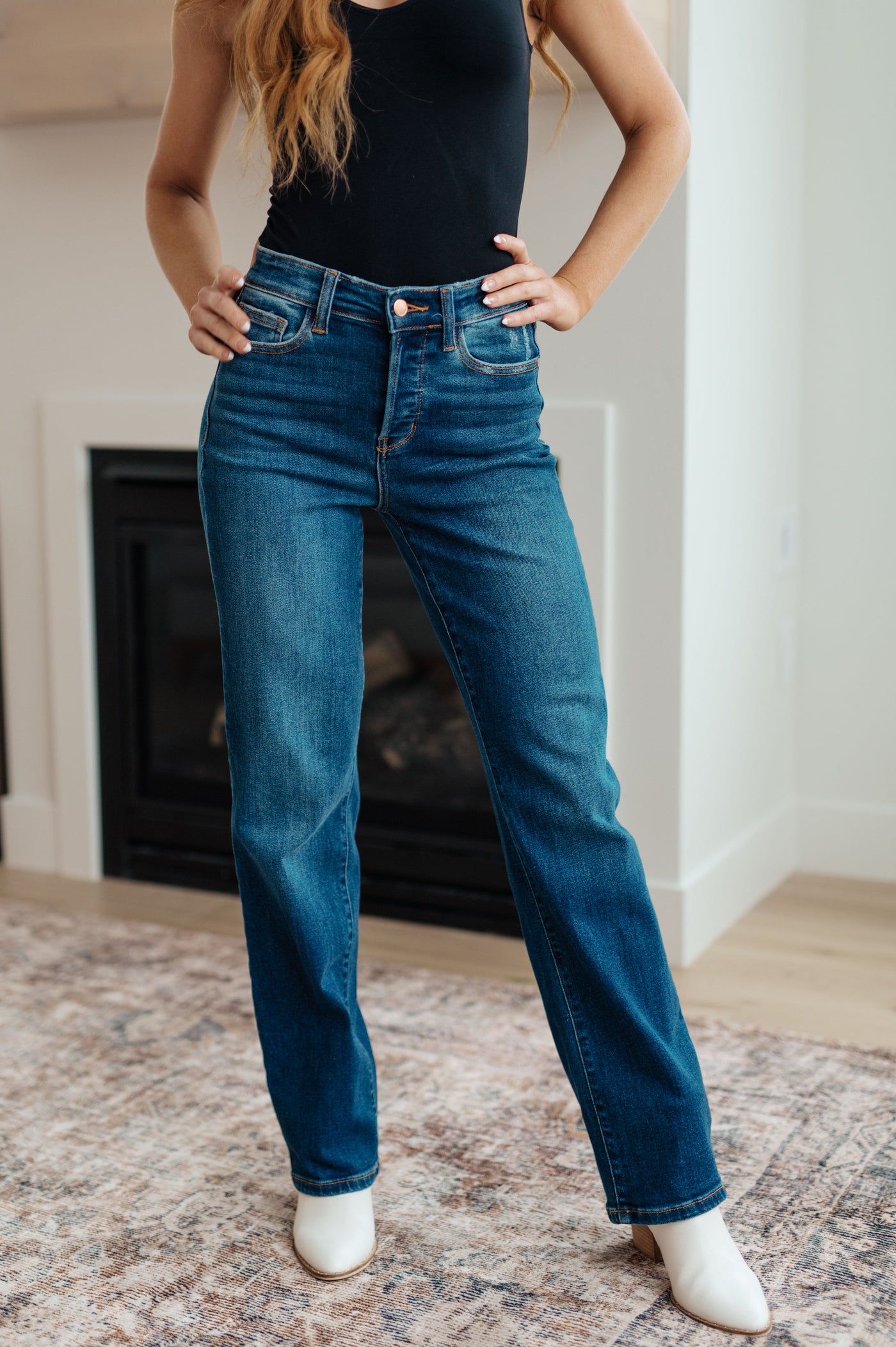 Judy Blue | Pippa High Rise Button Fly Straight Jeans