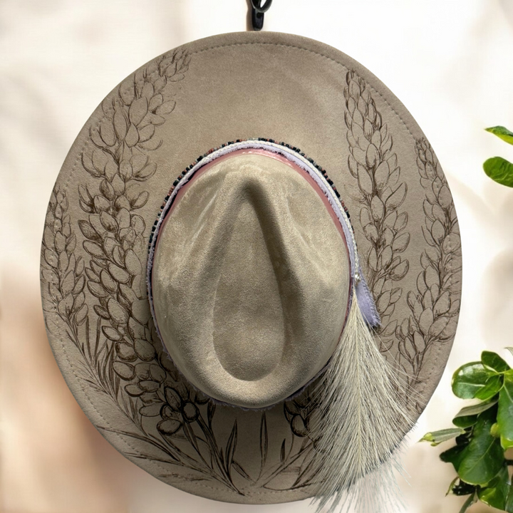Lady Foxglove Wide Brim Vegan Suede Hat