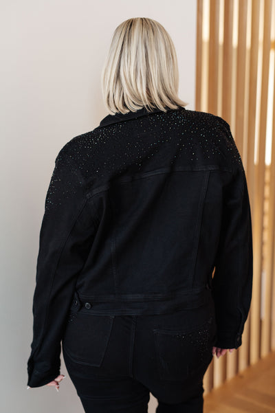 Judy Blue | Reese Rhinestone Denim Jacket in Black