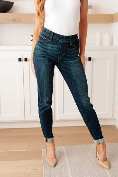 Judy Blue | Rowena High Rise Pull On Double Cuff Slim Jeans