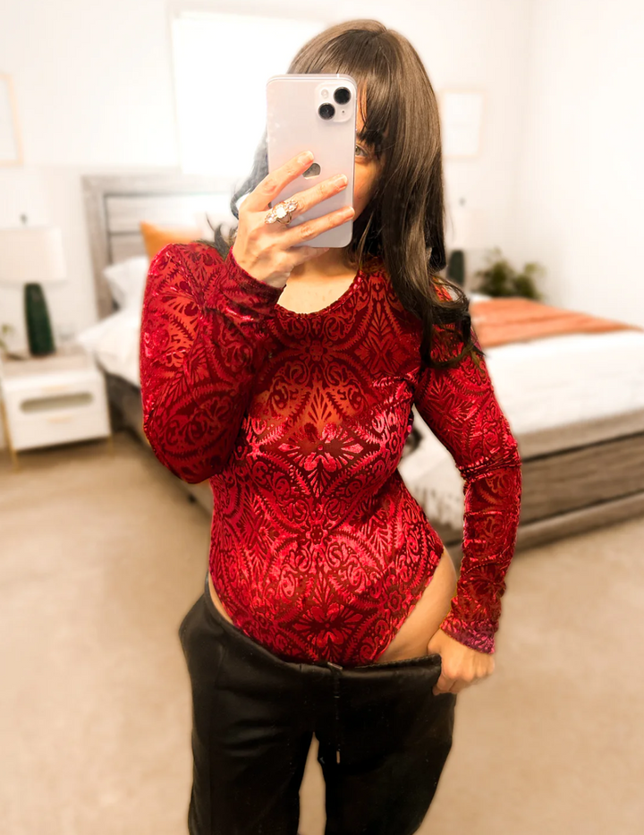 Velvet Vixen Long Sleeve Bodysuit