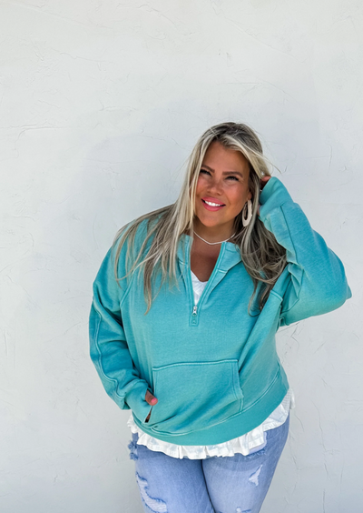 Hanging By a Moment Thumbhole Hooded Pullover