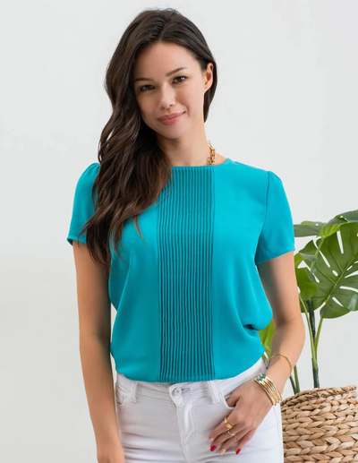 You Send Me Short Sleeve Pleated Top