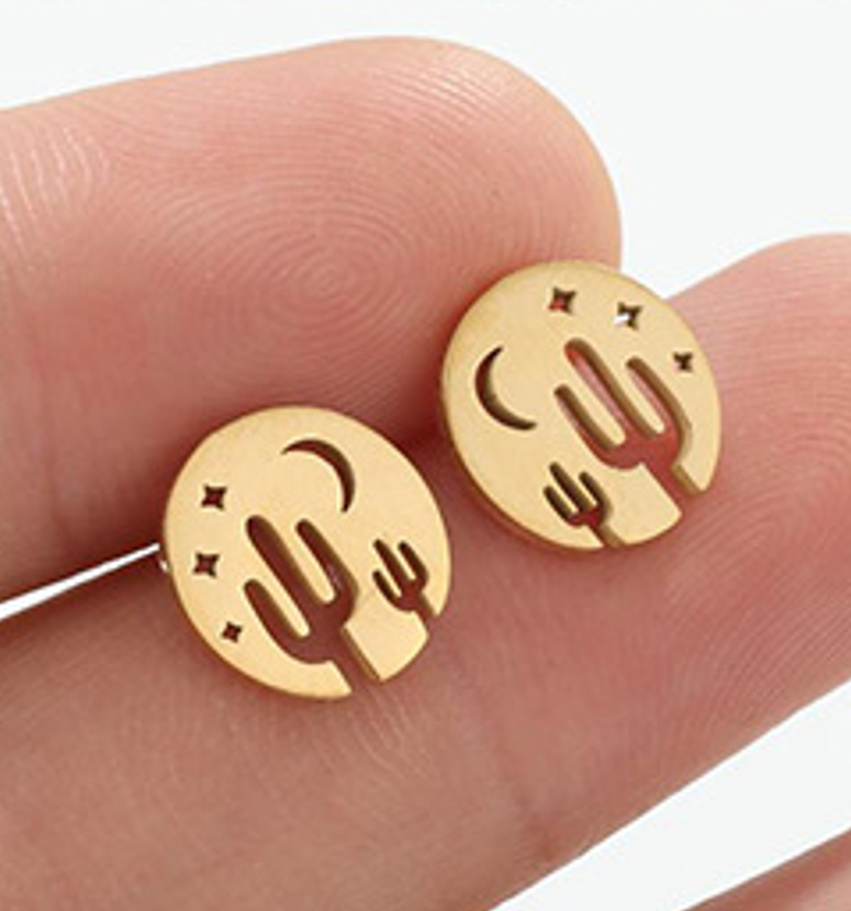 Dark Desert Highway Stud Earrings