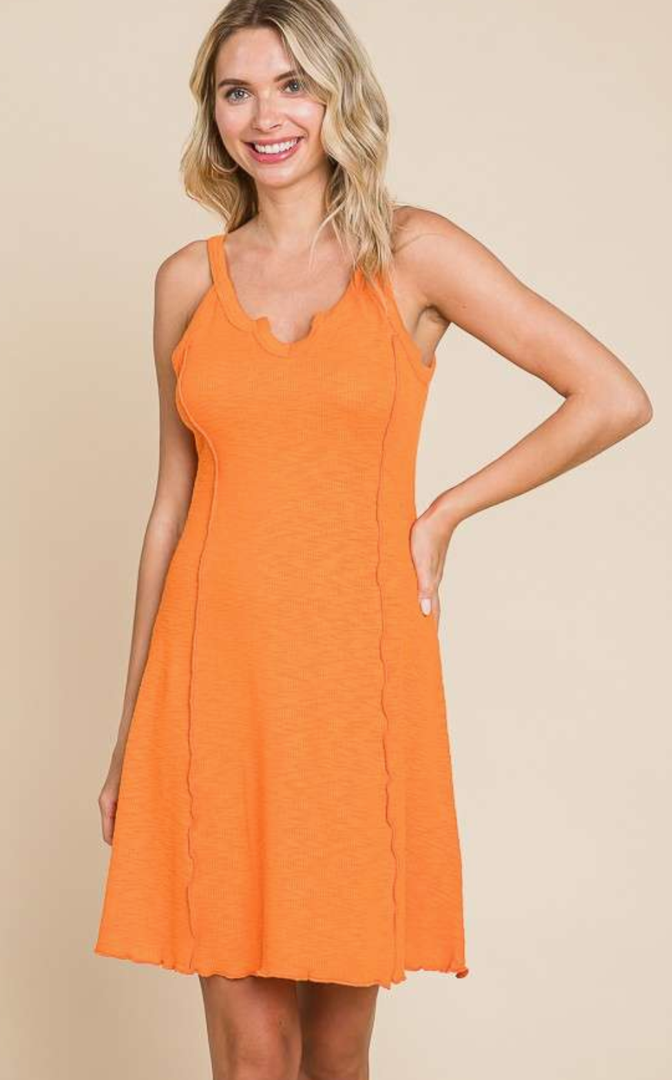 Notched Neck Merrow Dress