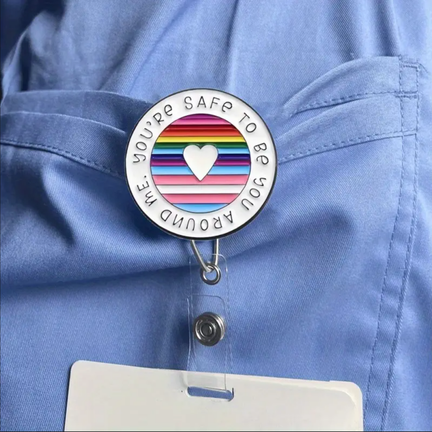 You're Safe to be You Around Me Acrylic Badge Holder